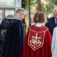 Harald de Noruega en el servicio por el décimo aniversario del atentado de Utøya