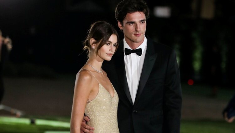 Kaia Gerber y Jacob Elordi en la presentación del Academy Museum Of Motion Pictures