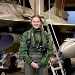 Ingrid Alexandra de Noruega durante su visita a la base área de Bodø
