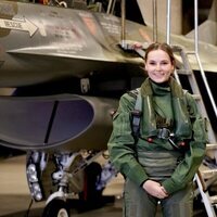 Ingrid Alexandra de Noruega durante su visita a la base área de Bodø