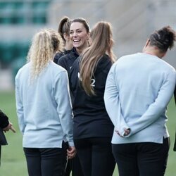Kate Middleton en un entrenamiento de rugby en Londres