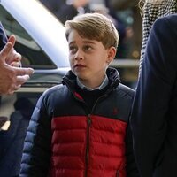 El Príncipe Jorge llegando a un partido de rugby