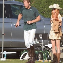 El Príncipe Harry tras haber disputado un partido de polo en Santa Barbara