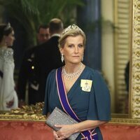 Sophie de Wessex con la Tiara de Aguamarina y Diamantes en la cena de Estado al Presidente de Sudáfrica