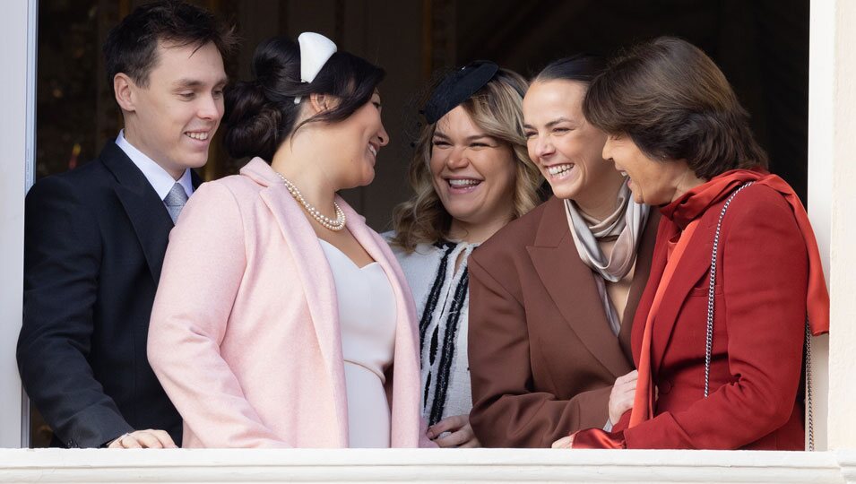 Estefanía de Mónaco con sus hijos Louis Ducruet, Pauline Ducruet y Camille Gottlieb y su hija, Marie Ducruet, el Día Nacional de Mónaco 2022
