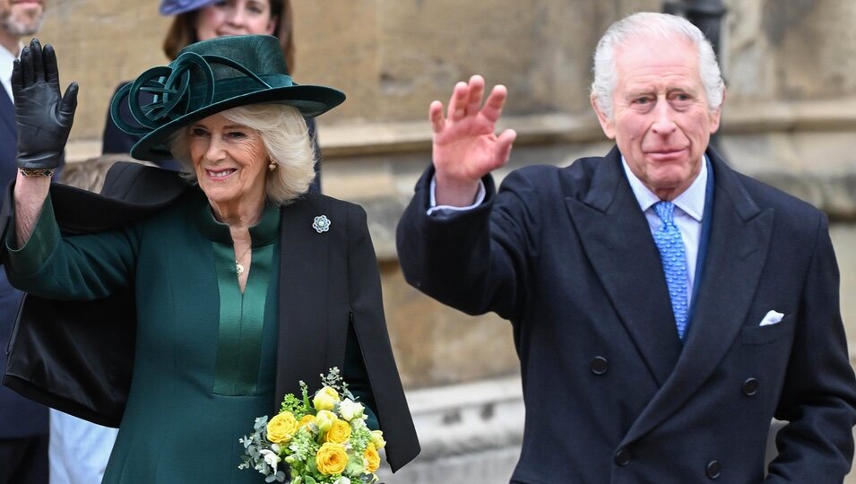 Los Reyes Carlos y Camilla en la Misa de Pascua 2024