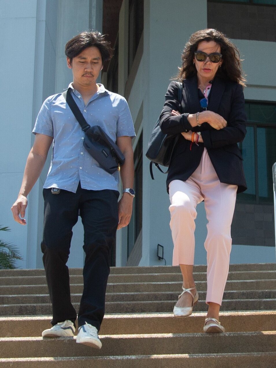 Silvia Bronchalo saliendo de la sexta sesión del juicio a Daniel Sancho en Tailandia