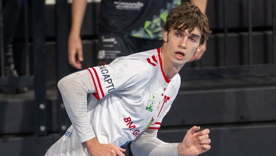 Pablo Urdangarin durante un partido de balonmano en Barcelona