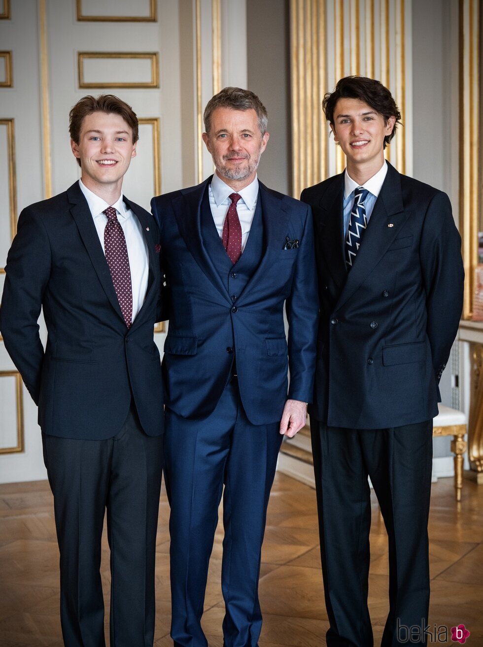 Federico de Dinamarca y sus sobrinos Nikolai y Felix de Dinamarca