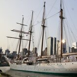 El Juan Sebastián de Elcano tras su llegada a Nueva York con la Princesa Leonor a bordo