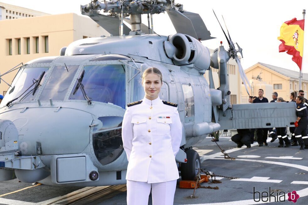 La Princesa Leonor en su embarque en la fragata Blas de Lezo