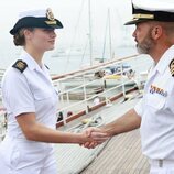 La Princesa Leonor a su llegada a Marín en el desembarco del Juan Sebastián de Elcano