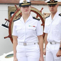 La Princesa Leonor en el desembarco del Juan Sebastián de Elcano
