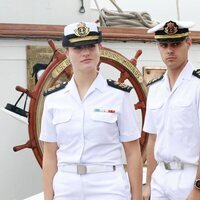 La Princesa Leonor en el desembarco del Juan Sebastián de Elcano