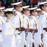 La Princesa Leonor en el acto en el que recibió la Gran Cruz del Mérito Naval con distintivo blanco en Marín