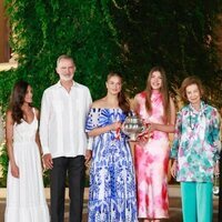 Los Reyes Felipe y Letizia, la Princesa Leonor, la Infanta Sofía y la Reina Sofía en la recepción de Marivent 2025