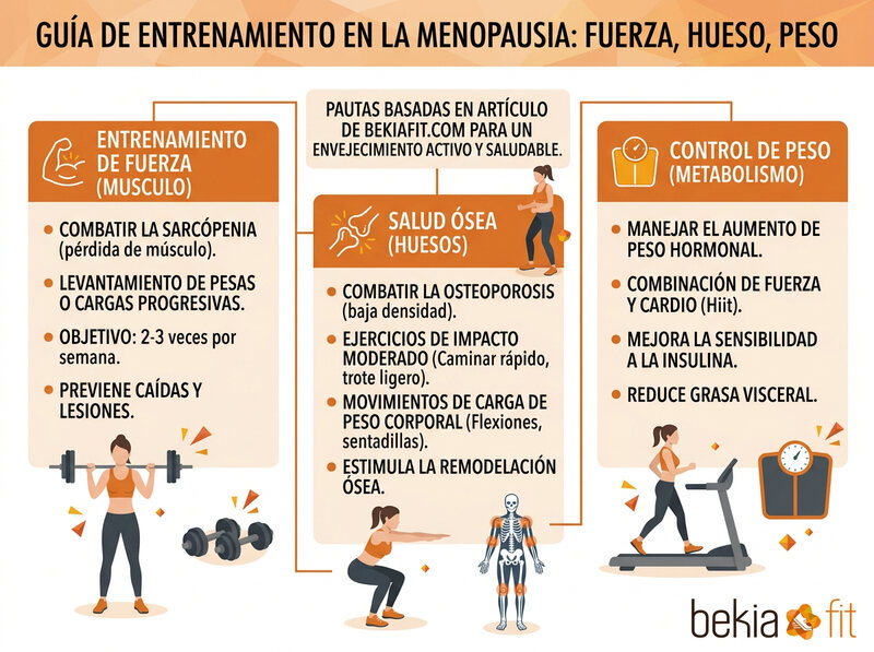 Infografía: entrenamiento en la menopausia