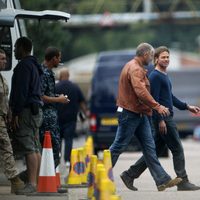 Brad Pitt en un descanso del rodaje de 'World War Z' en Londres