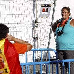Caritina Goyanes en la celebración en Madrid tras el triunfo de 'La Roja' en la Eurocopa 2012