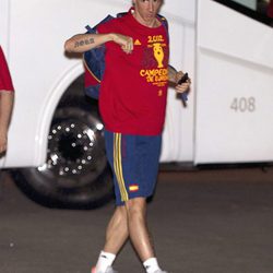 Fernando Torres en la cena de celebración de la Eurocopa 2012