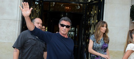 Sylvester Stallone en París con su mujer Jennifer Flavin