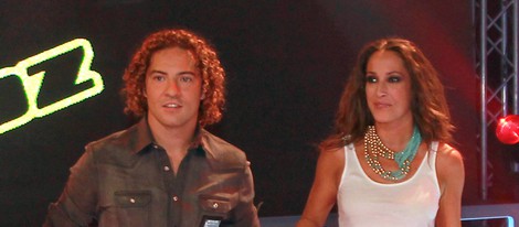 Malú y David Bisbal durante la presentación de 'La Voz', el nuevo programa de Telecinco