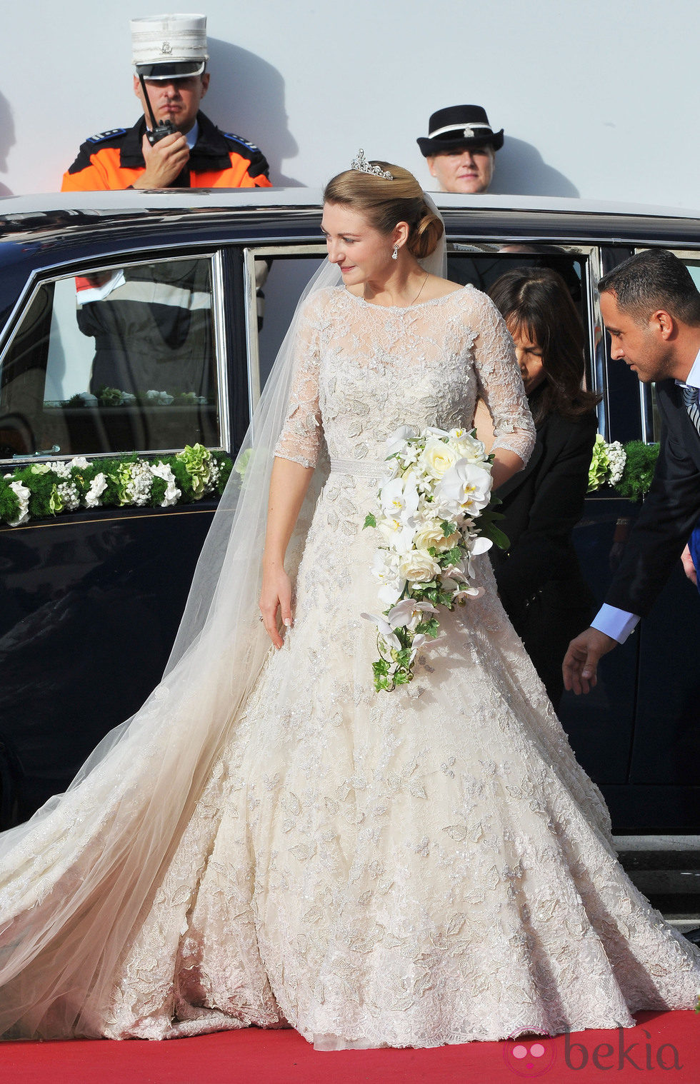 Vestido de novia de Stéphanie de Lannoy en su boda con Guillermo de Luxemburgo