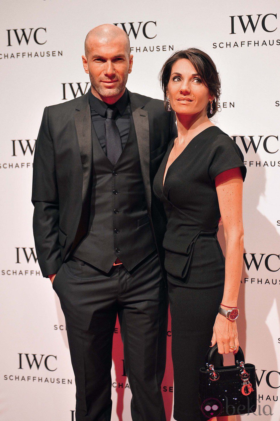 Zinedine Zidane y Veronique Fernandez en el salón de la relojería de lujo de Ginebra 2013