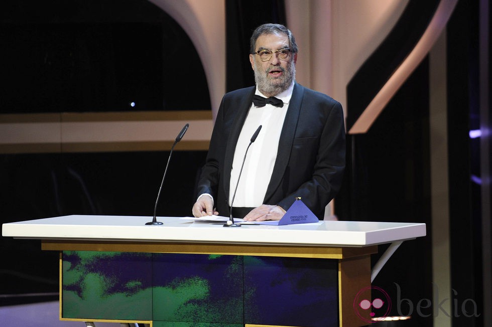 Enrique González Macho da el discurso institucional en los Goya 2013