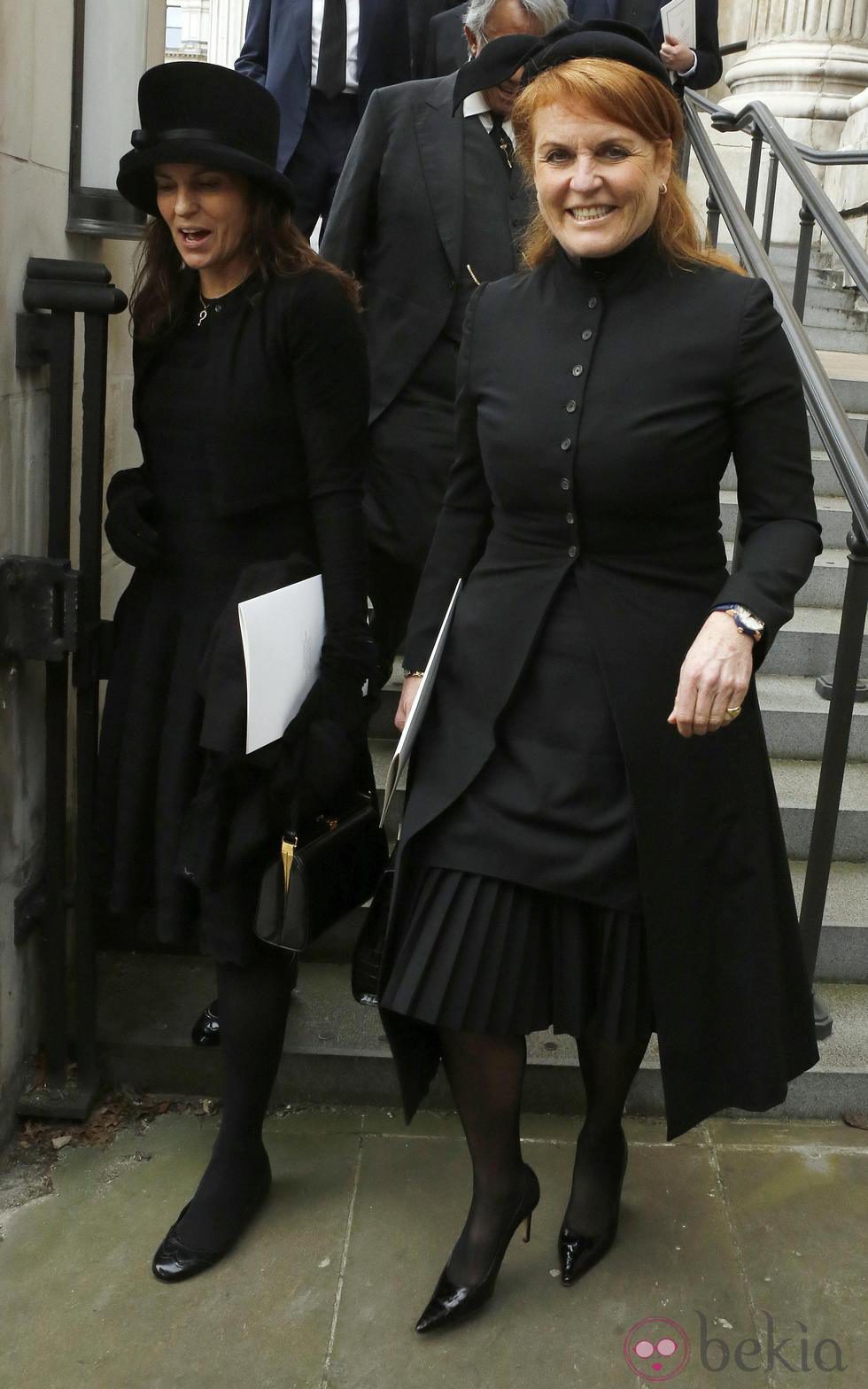 Sarah Ferguson en el funeral de Margaret Thatcher