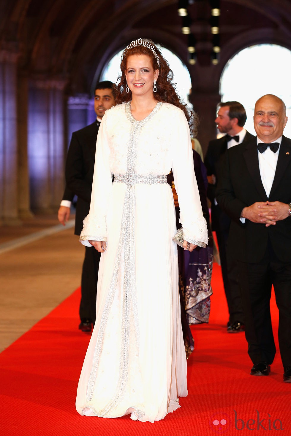 La Princesa Salma de Marruecos en la cena previa a la abdicación de la Reina Beatriz de Holanda
