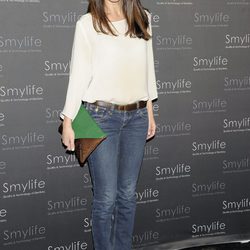 Cecilia Gómez en el tercer aniversario de una clínica dental en Madrid