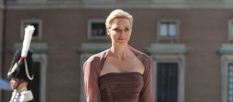 La Princesa Charlene de Mónaco llegando a la boda de Magdalena de Suecia y Chris O'Neill