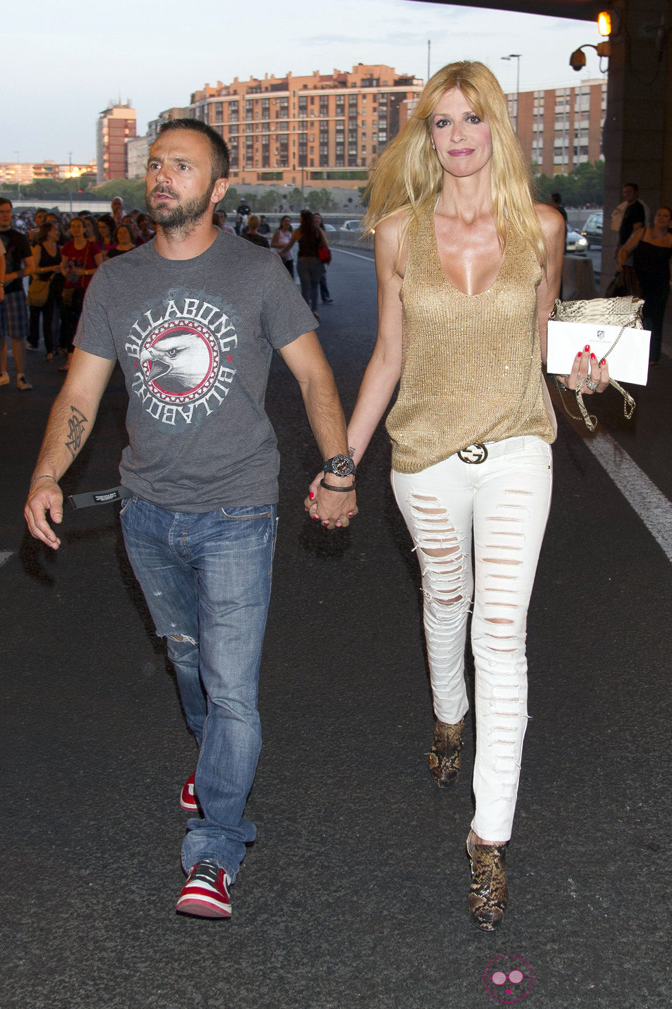 Maribel Sanz y su novio en el concierto de Bon Jovi en Madrid