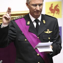 Felipe de Brabante en su juramento como nuevo Rey de Bélgica