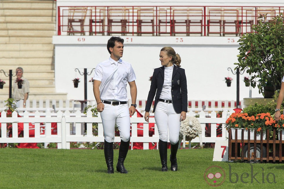 Sergio Álvarez y Marta Ortega en el Concurso de Saltos de Gijón