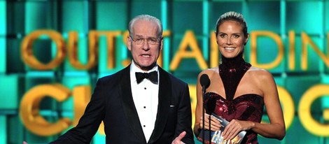 Heidi Klum y Tim Gunn en la ceremonia de los Premios Emmy 2013