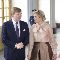 Guillermo Alejandro y Máxima de Holanda durante su visita introductoria a Suecia
