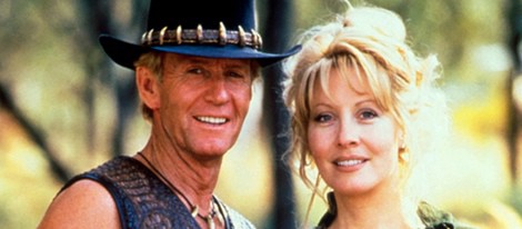 Paul Hogan y Linda Hogan en Cocodrilo Dundee