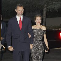 Los Príncipes de Asturias a su llegada a la cena inaugural del Foro España - Estados Unidos