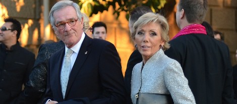 Xavier Trias, alcalde de Barcelona, y su mujer en la boda de Shristi Mittal y Gulraj Behl en Barcelona