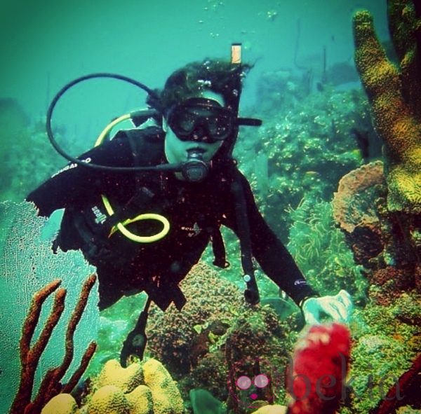 David Bisbal haciendo submarinismo en la República Dominicana