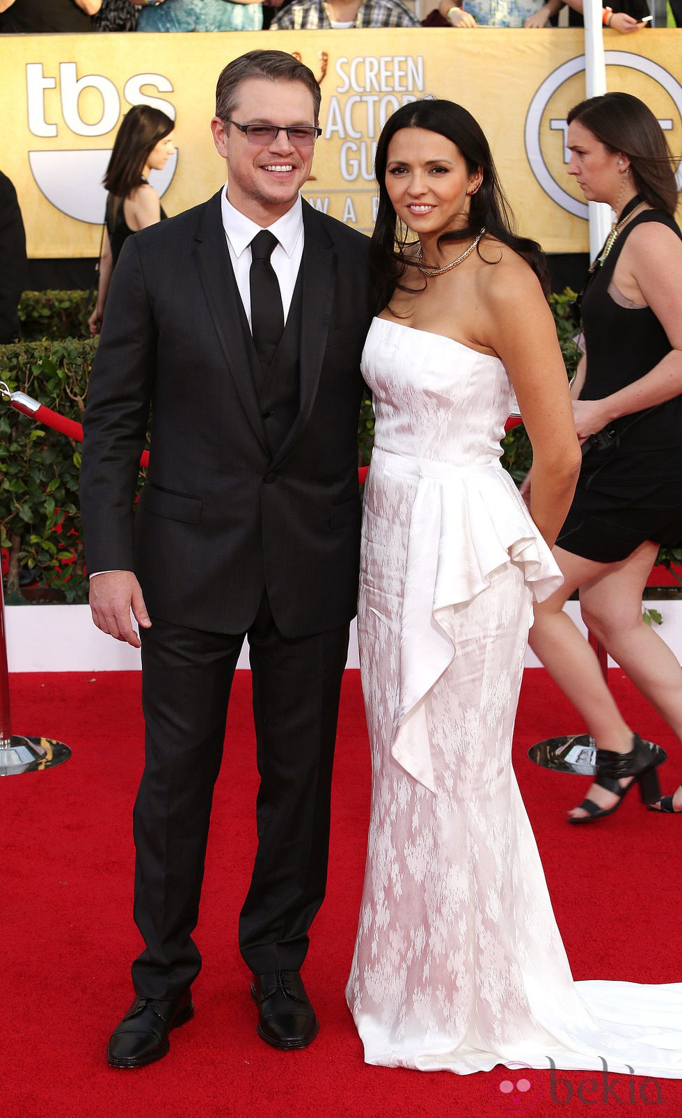 Matt Damon y Luciana Barroso en los Premios del Sindicato de Actores 2014