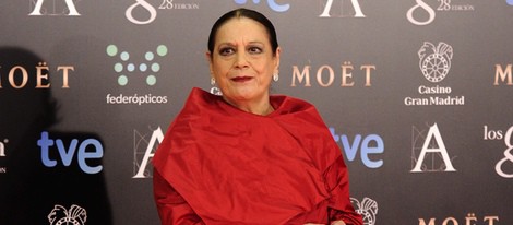 Terele Pávez en la alfombra roja de los Goya 2014