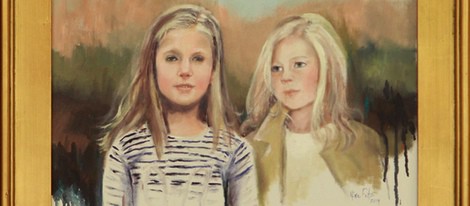 Cuadro de las Infantas Leonor y Sofía regalo para la Reina Sofía