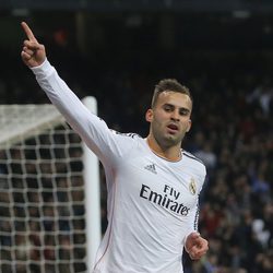 Jesé celebra un gol con el Real Madrid