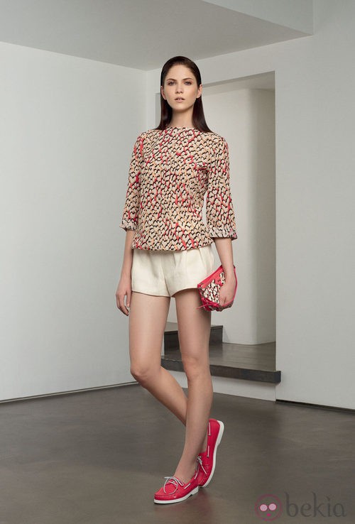 Conjunto de short y blusa con estampado 'Ile aux Panthe?res' de la colección 'Ready to wear' 2014 de Longchamp