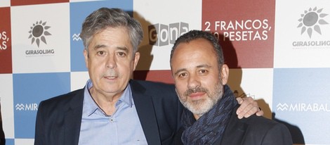 Carlos Iglesias y Javier Gutiérrez en el estreno de '2 francos, 40 pesetas'