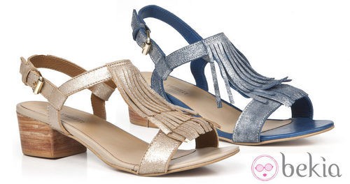 Sandalias de tacón bajo de la colección femenina de Enzo Tesoti 2014