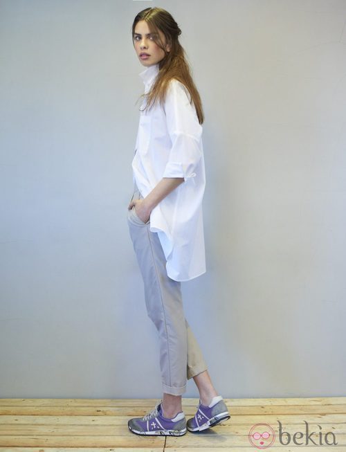 Camisa asimétrica blanca de la colección primavera/verano 2014 de Eduardo Rivera